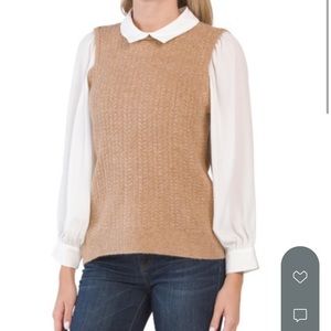 NWT Sweater vest with collar and sleeves
